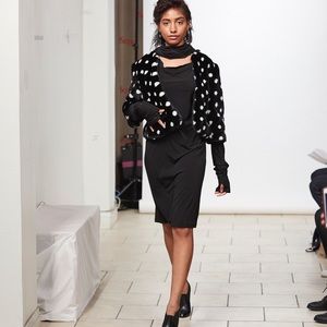 Polka Dot Faux Fur Black/White Jacket